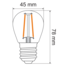 2,5W & 4,5W Glühbirne, 2700K, Klarglas Ø45 - dimmbar