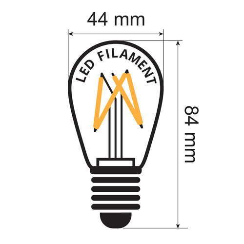 Illu Lichterkette, 4 farbige LED Filament Glühlampen, dimmbar