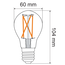 7W & 9W Filament Glühlampe, 2200-2700K, Klarglas Ø60, dim-to-warm