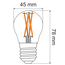 2,5W & 4,5W Filament Glühlampe, 2200-4000K, Klarglas Ø45, dim-to-warm