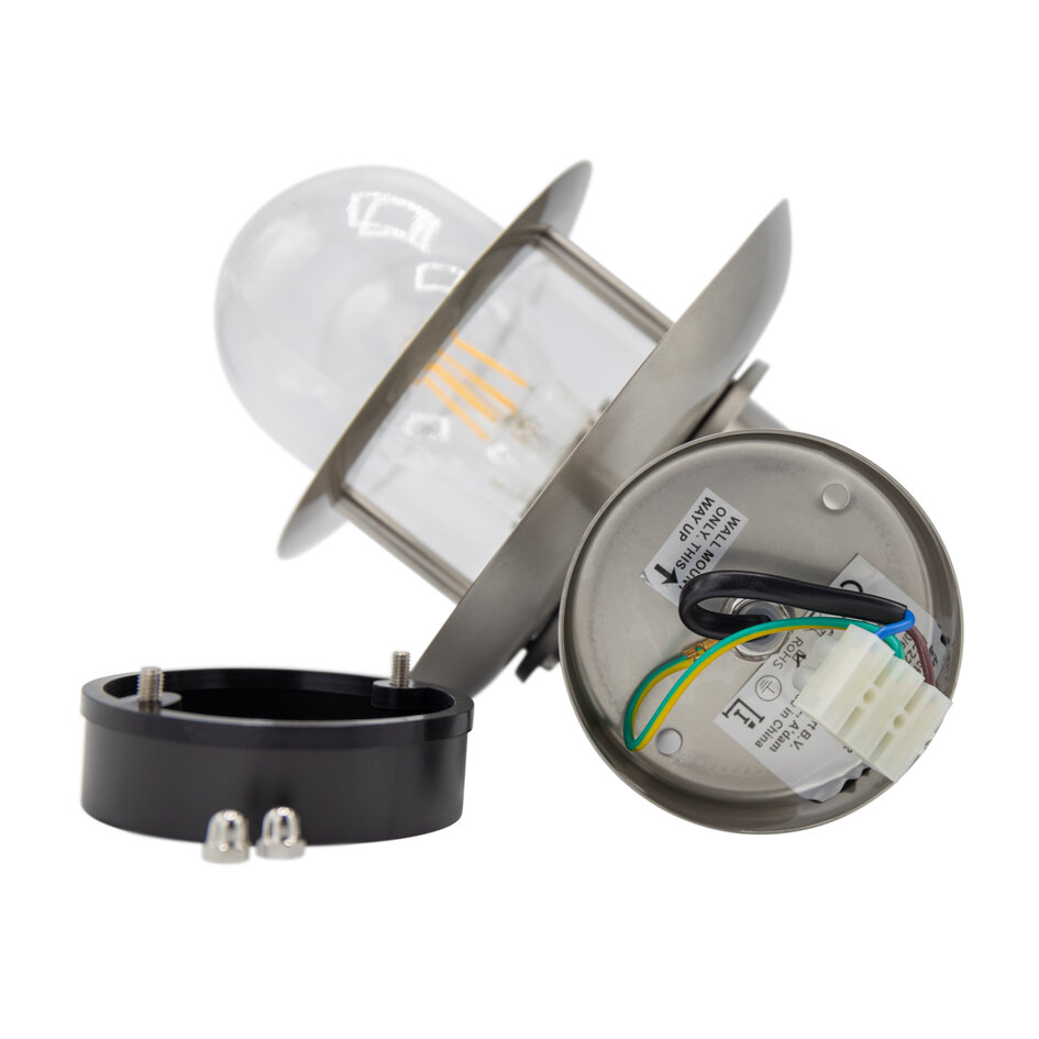 Ländliche Wandleuchte aus Edelstahl - Fabio