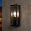 Moderne schwarze Wandleuchte aus Edelstahl mit Glas - Filippo