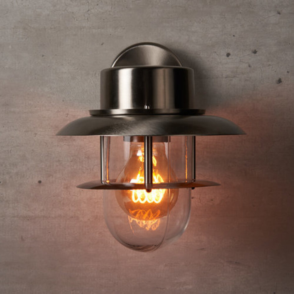 Ländliche Wandleuchte aus Edelstahl - Fabio