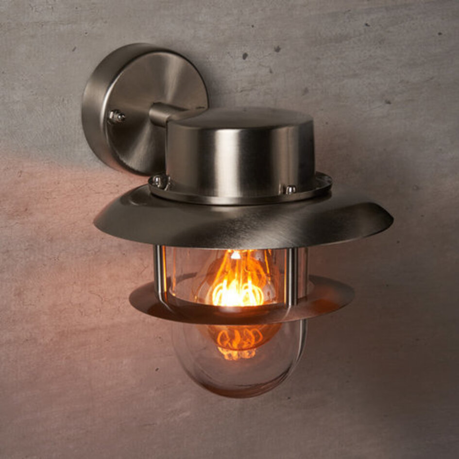 Ländliche Wandleuchte aus Edelstahl - Fabio