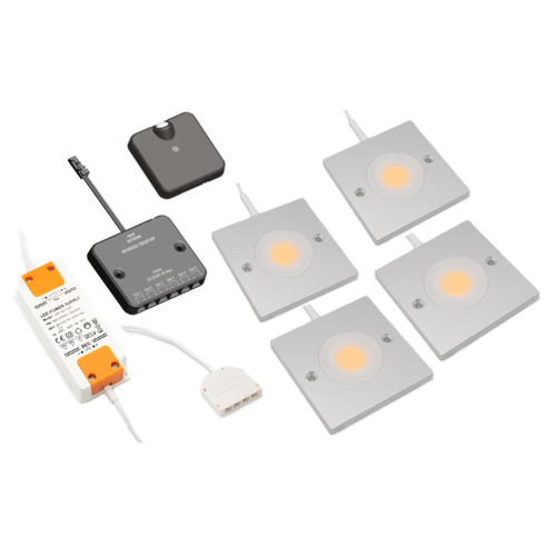 LED-Schrankbeleuchtung Alina komplettes Set mit 4 Spots