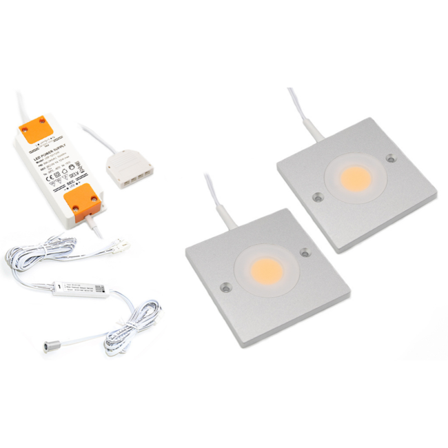 LED-Schrankbeleuchtung Alina komplettes Set mit 2 Spots