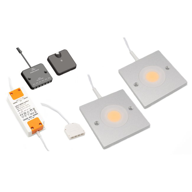 LED-Schrankbeleuchtung Alina komplettes Set mit 2 Spots