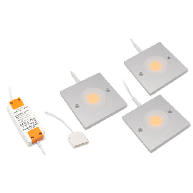 LED-Schrankbeleuchtung Alina komplettes Set mit 3 Spots