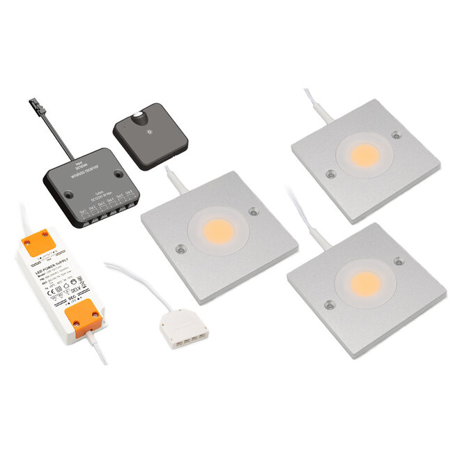 LED-Schrankbeleuchtung Alina komplettes Set mit 3 Spots