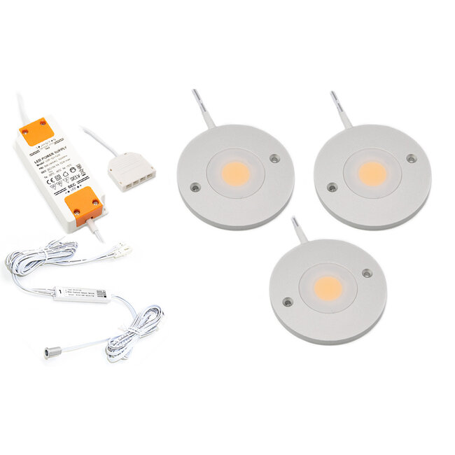 LED-Schrankbeleuchtung Kaya komplettes Set mit 3 Strahlern