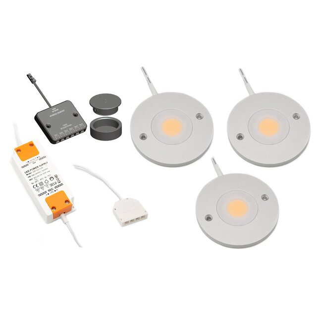 LED-Schrankbeleuchtung Kaya komplettes Set mit 3 Strahlern