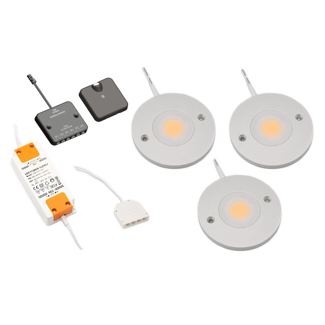 LED-Schrankbeleuchtung Kaya komplettes Set mit 3 Strahlern