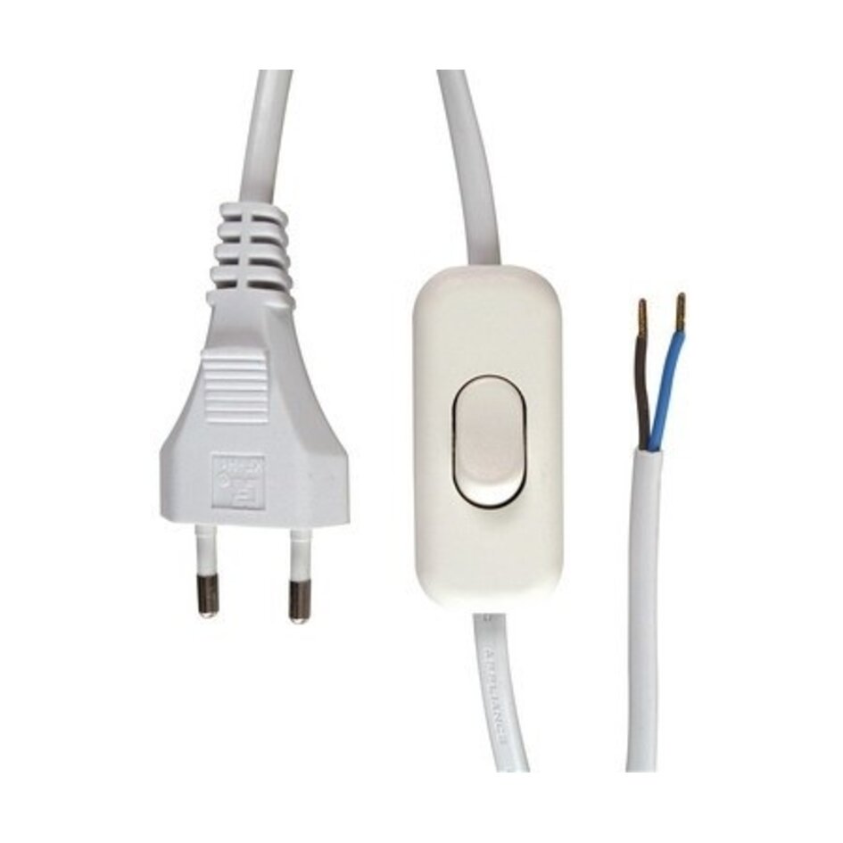 Zuleitung mit Stecker und Schalter, 2 Meter - 2x0,75mm