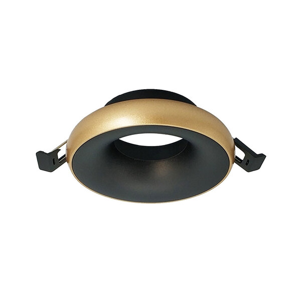 Runder Design Einbauspot schwarz mit gold - Lia