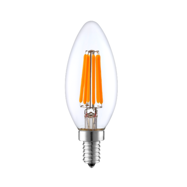 E14 dimmbare LED-Kerzenlampe mit klarem Glas | 5.5W 2700K