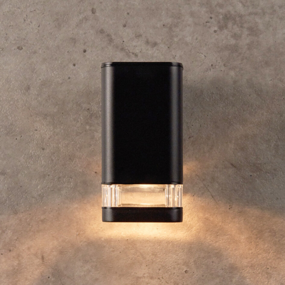 Moderne quadratische Wandleuchte Marino, schwarz