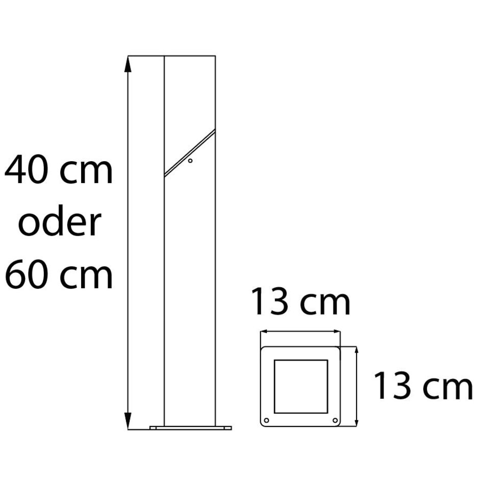 Industrielle Sockelleuchte Jet - anthrazit - 60 cm
