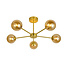Moderne goldfarbene Deckenleuchte mit amber Glas, 5-flammig - Louisa