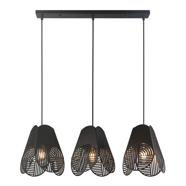Design-Hängeleuchte schwarz mit 3 Lampen - Brüssel