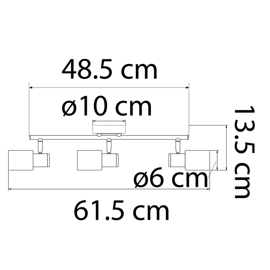Moderner Deckenstrahler silber, 3-flammig - Kali