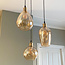 Design-Hängeleuchte aus amber Glas mit 3 Lampen- Verona