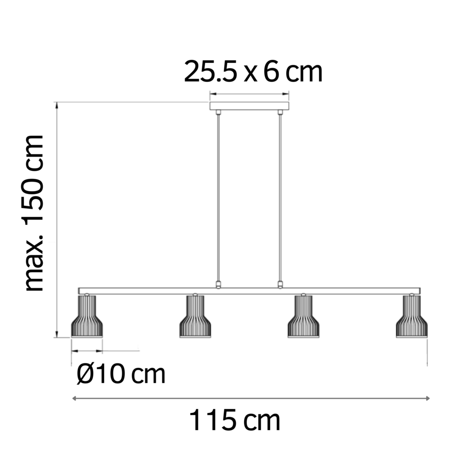 Industrielle schwarze Hängeleuchte - Xavier