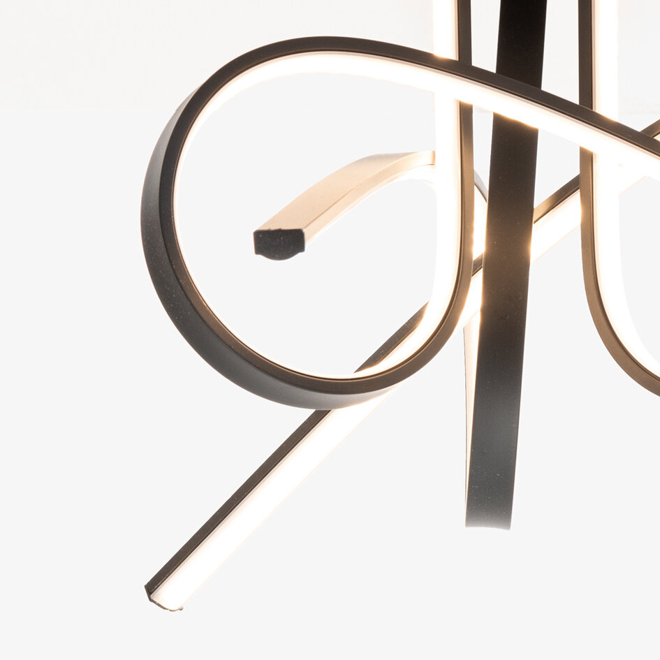 Schwarze Design-Deckenleuchte Fallon - 3-stufig dimmbar