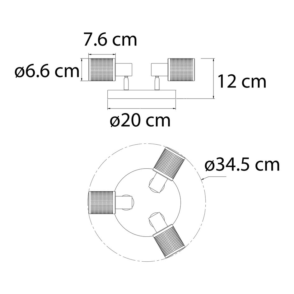 Industrie-Deckenstrahler, 3-flammig - Trenton