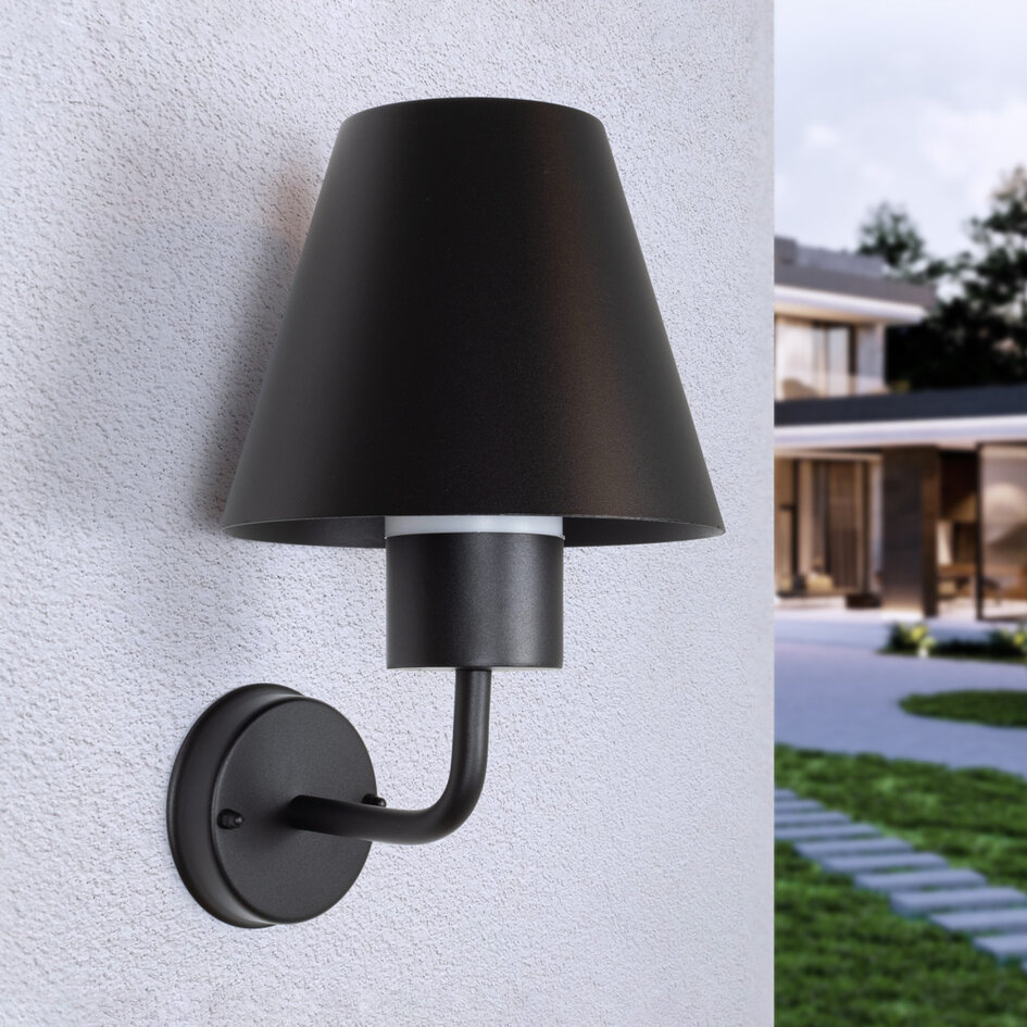 Außenwandleuchte mit Lampenschirm Michelle - schwarz