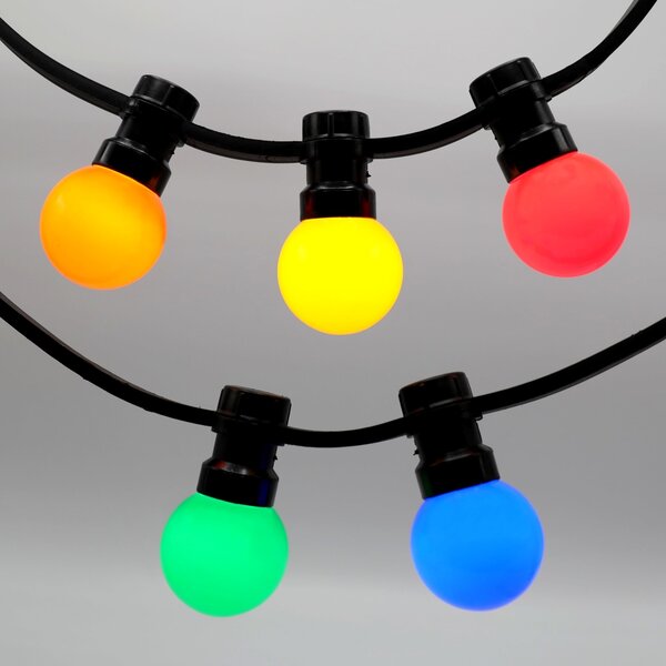 Outdoor-Partybeleuchtung 37 Meter mit 80 farbigen LED-Lampen