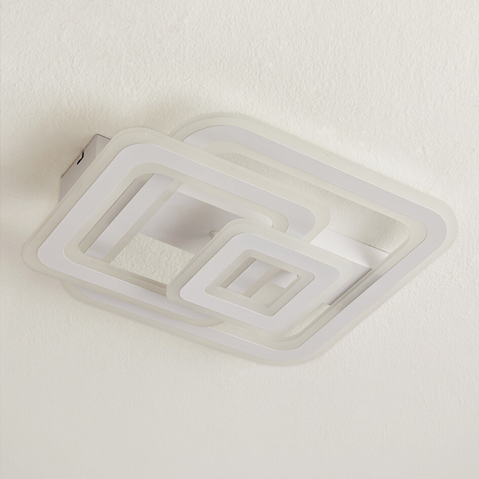 Deckenleuchte quadratisch mit einstellbarer Farbtemperatur, 3-flmamig - Silene