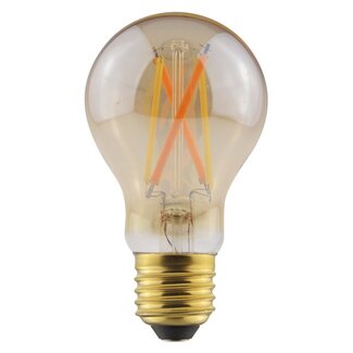 E27 LED-Lampe, amber Glas Ø60mm, 7W, 2000-5000K, dim-to-warm
