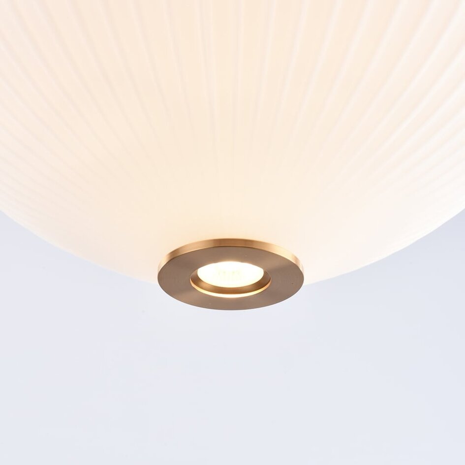 Pendelleuchte Mateja mit Milchglas und Bronzedetails - 3-stufig dimmbar