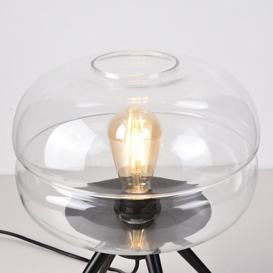 Moderne Tischlampe Joah mit transparentem Glas