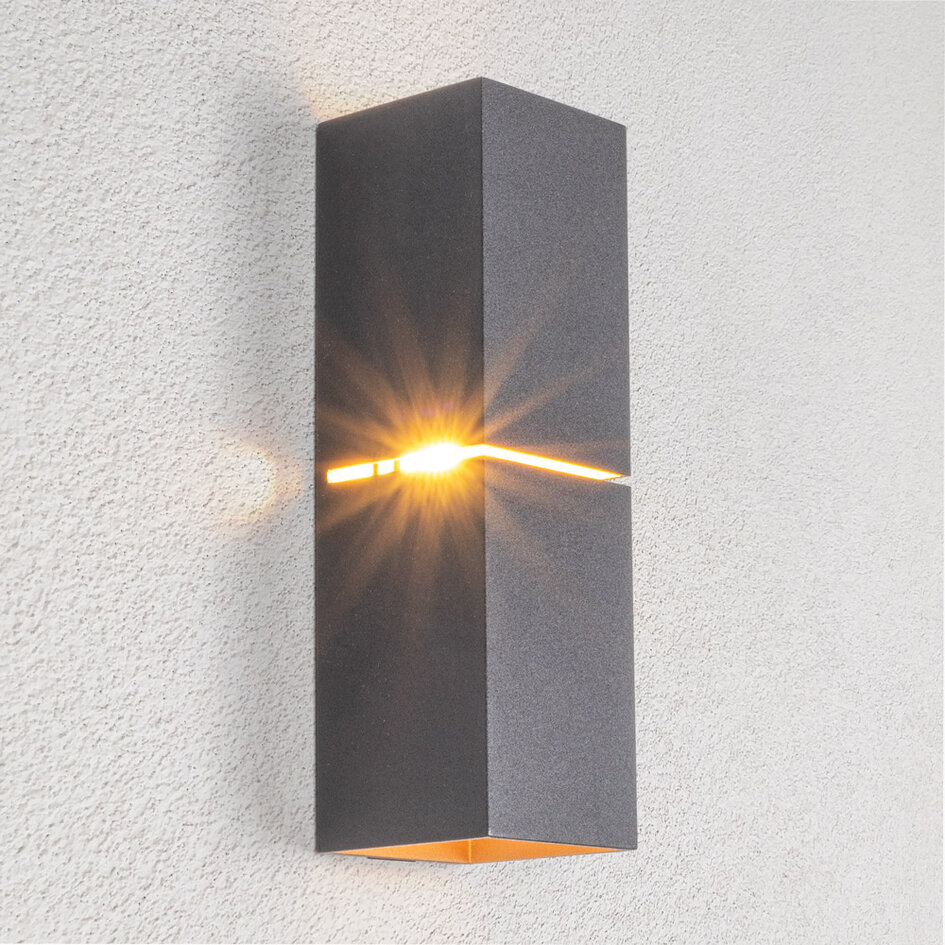 Moderne Wandleuchte schwarz mit gold - Zev