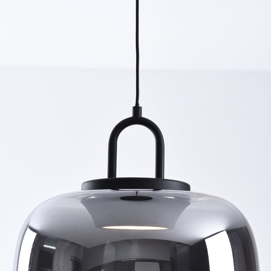 3-stufig dimmbare Hängelampe aus Rauchglas mit Farbverlauf - Melody