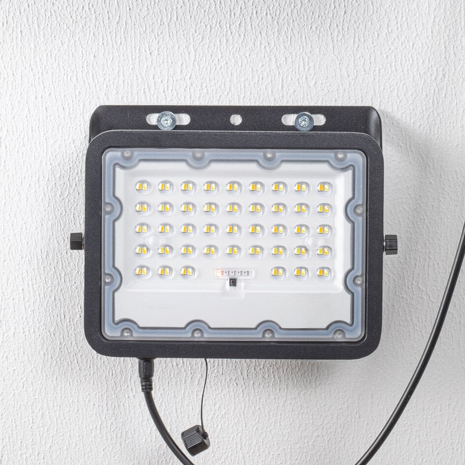 Schwarze Solar-Außenwandleuchte Nestor - 60W