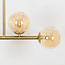 Design-Deckenleuchte Gold mit amber Glas, 4-flammig - Asun