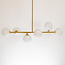 Design-Deckenleuchte Gold mit milchweißem Glas, 6-flammig - Aster