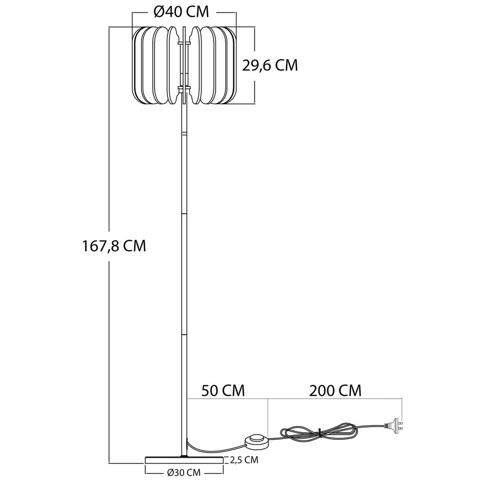 Stehlampe Lenthe aus PET-Filz - Gelb