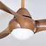 Schwarzer  Deckenventilator Wieke mit LEDs und einstellbarer Farbtemperatur in dunkles Holz