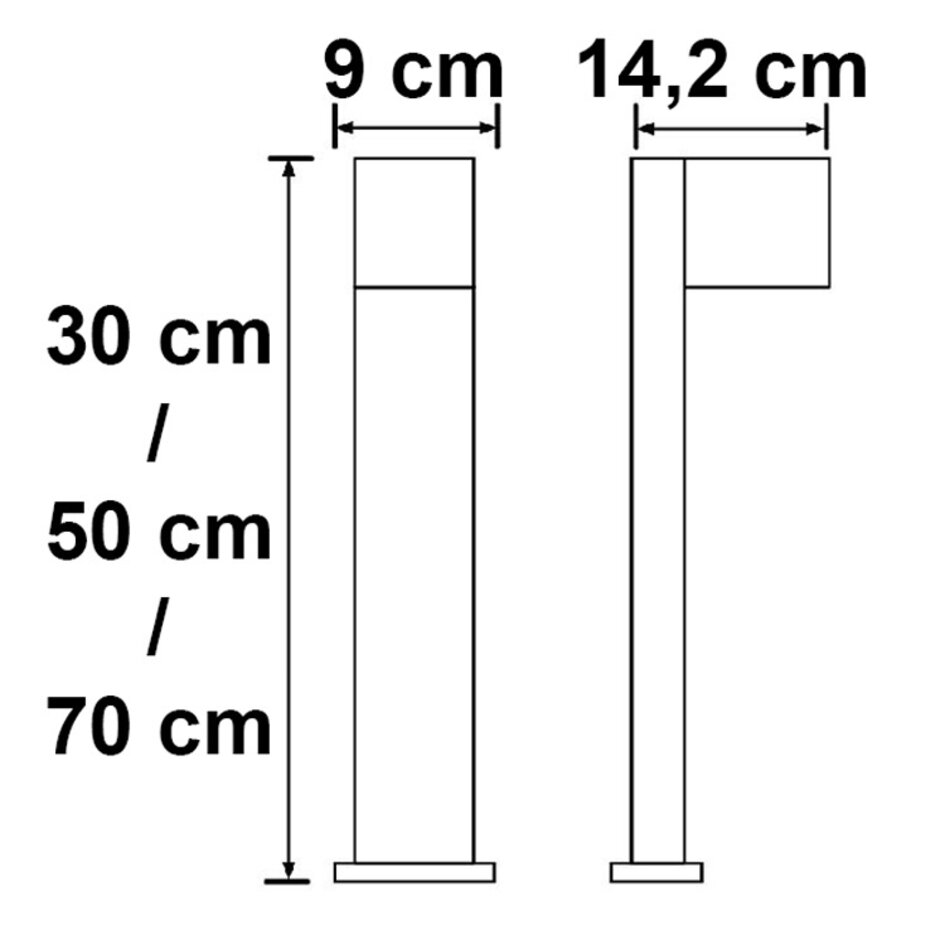 Industrielle Sockelleuchte Simone, 70 cm - Rostbraun