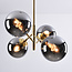 Retro-Pendelleuchte gold mit Rauchglas und Spiegeleffekt, 4-flammig - Florence