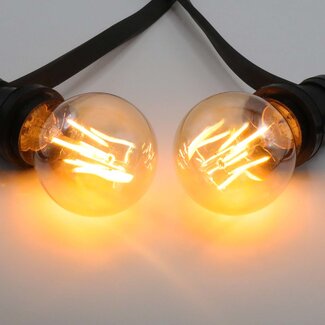 Illu Lichterkette mit 2,5W oder 4,5W Lampe, 2000K, Ø60, amber Glas, dimmbar - inkl. Dimmer