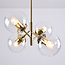 Retro-Pendelleuchte gold mit transparentem Glas, 4-flammig - Florence