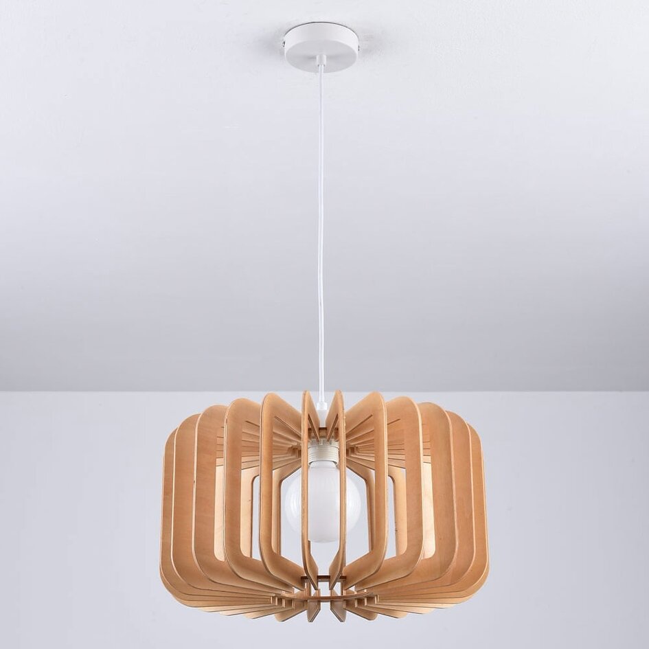 Pendelleuchte aus Holz Inzai - rund