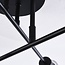 Schwarze Deckenleuchte Agios mit Rauchglas, 6-flammig