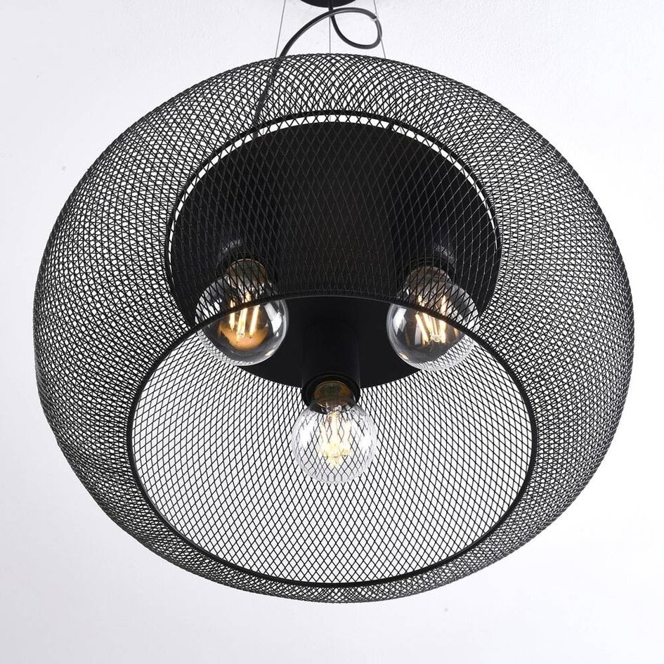 Industrielle Pendelleuchte schwarz, 3-flammig - Cerise