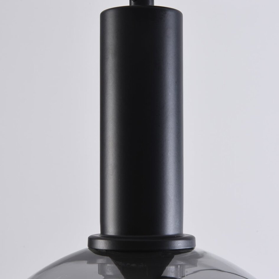 Pendelleuchte schwarz mit Rauchglas, 3-flammig - Fares