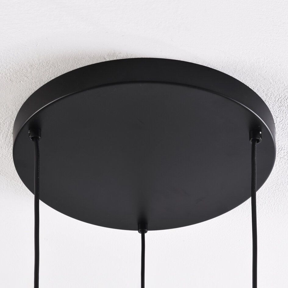 Moderne Pendelleuchte Ismay mit Rauchglas, 3-flammig - gold